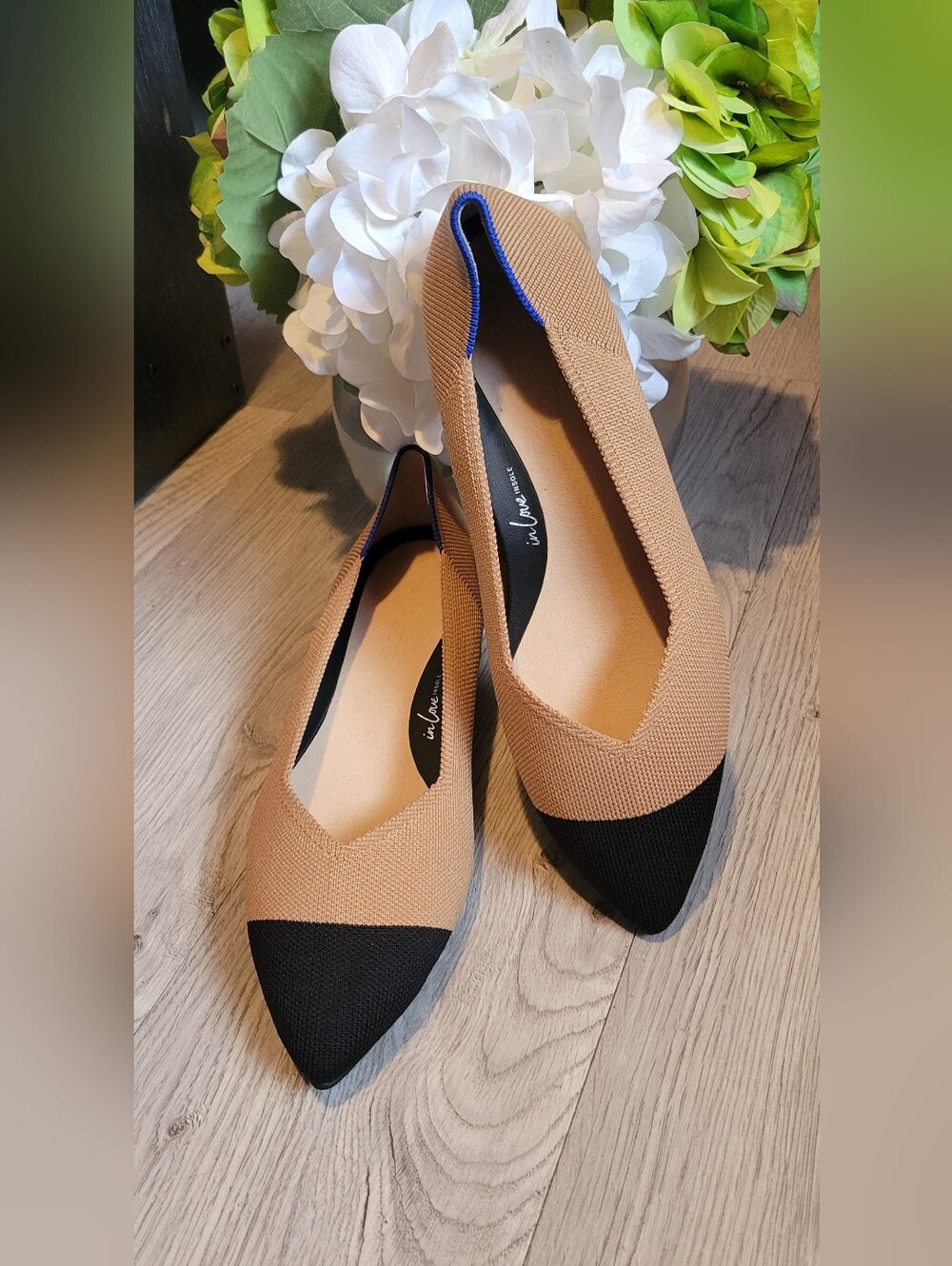 Rothy's The High Point Wren Beige & Black Cap-Toe Heel, Women's US 8.5 EU 38.5 - Picture 3 of 16
